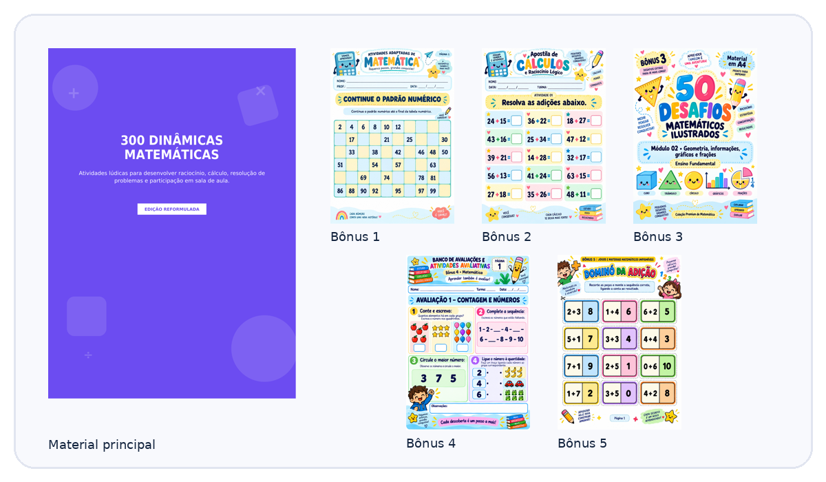 Material principal e os cinco bônus reais do Plano Completo