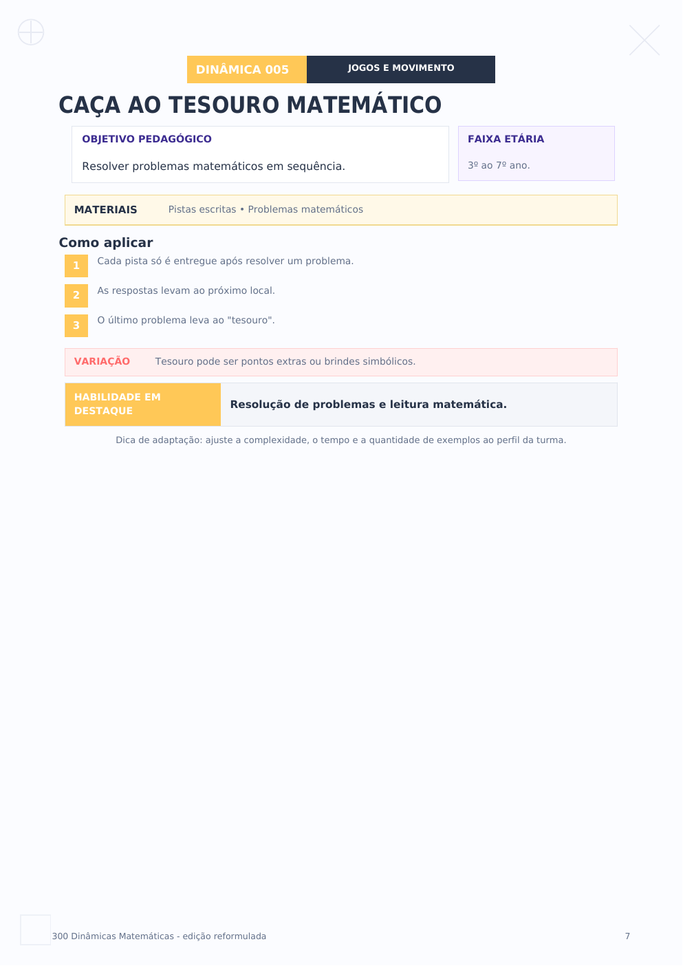 Dinâmica Caça ao Tesouro Matemático